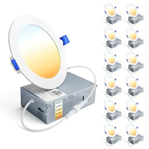 Ensenior 12-pack of 4-inch recessed ceiling lights for smaller spaces