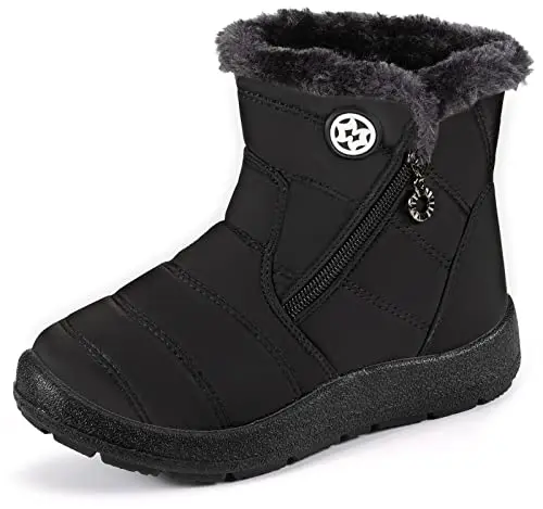 KVbabby girl's boy's winter snow boots with fur lining