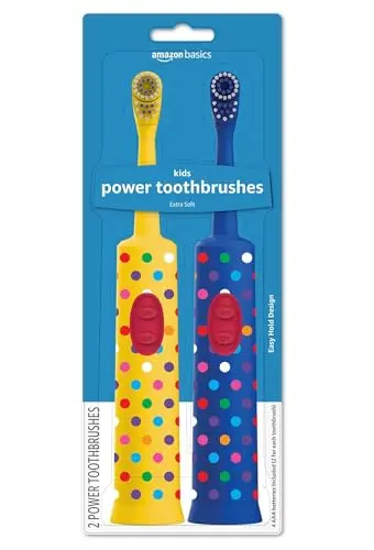 Amazon Basics Kids two-pack of battery-powered electric toothbrushes