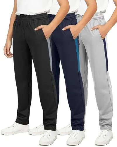 Real Essentials Tricot Open Bottom Sweatpants with fleece lining for boys