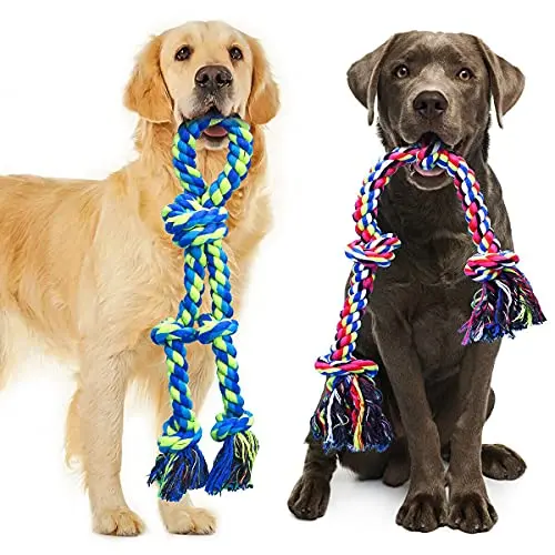Feeko two-pack of large, knotted cotton rope dog toys