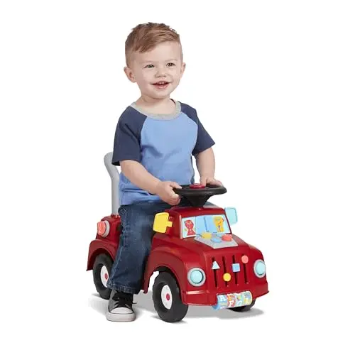 Radio Flyer Busy Buggy red ride-on toy car for toddlers with activity dashboard