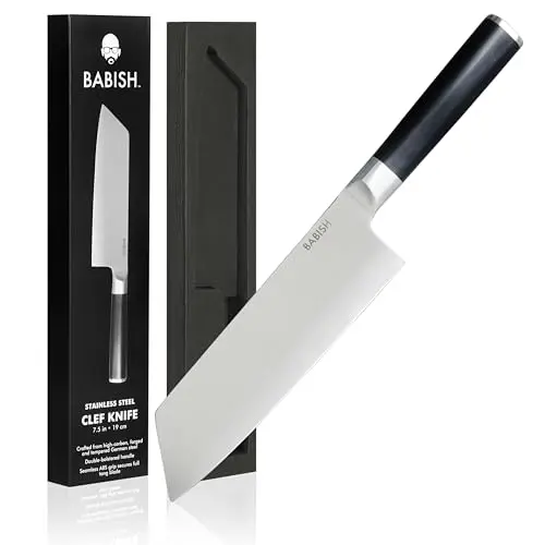 Babish Clef Knife with high-carbon German steel blade and hybrid chef-cleaver design