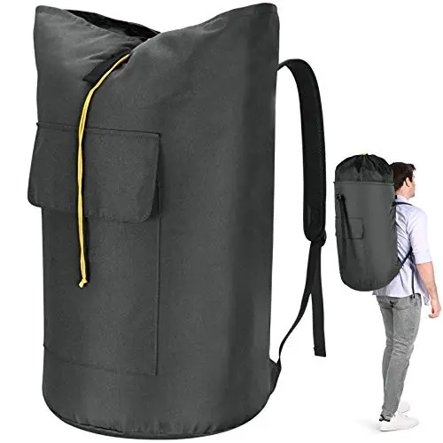 Azhido charcoal grey extendable laundry backpack