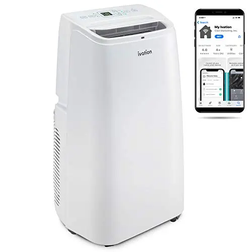 Ivation 8,500 BTU Portable Air Conditioner with Wi-Fi control in a white finish