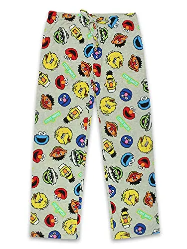 Sesame Street Womens Characters Elmo Cookie Monster Pajama Sleep Pants in gray
