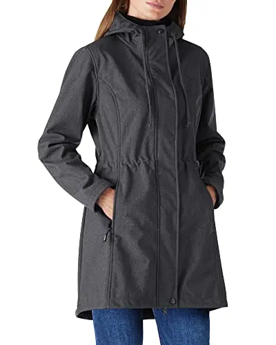 Outdoor Ventures women's fleece-lined softshell rain jacket with hood