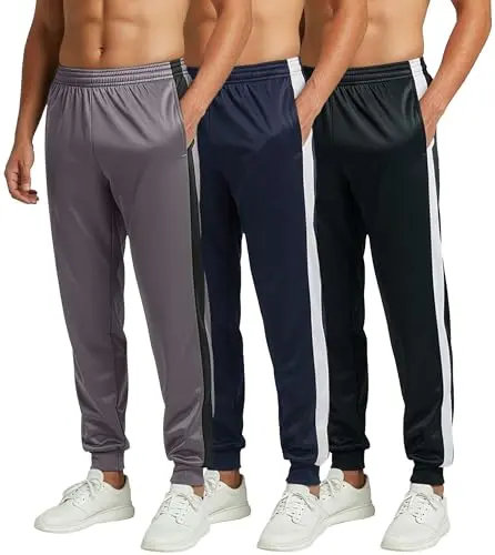 Real Essentials Tricot Active Athletic Jogger in a three-pack set