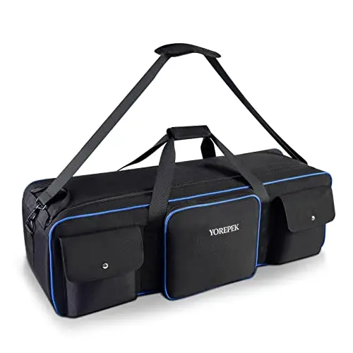 YOREPEK large black tripod carrying case with multiple pockets
