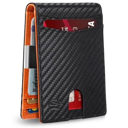 Zitahli slim leather wallet with money clip and RFID blocking