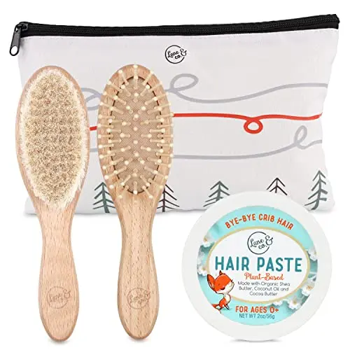 LANE & CO. kids hair gel and brush set in storage bag