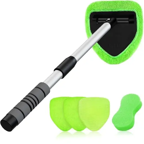 XINDELL green windshield cleaner with long extendable handle and large head