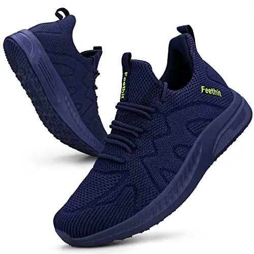 Feethit women's navy blue lightweight walking sneakers