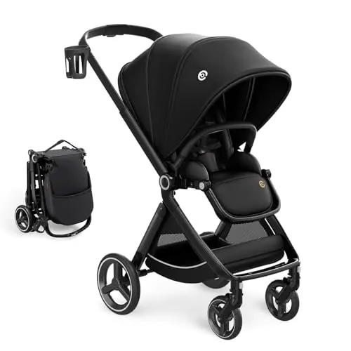 ELITTLE EMU reversible seat stroller with large wheels on a grassy field