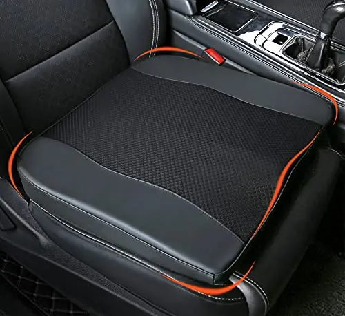 Lofty Aim black memory foam car seat cushion with a raised W-shape design