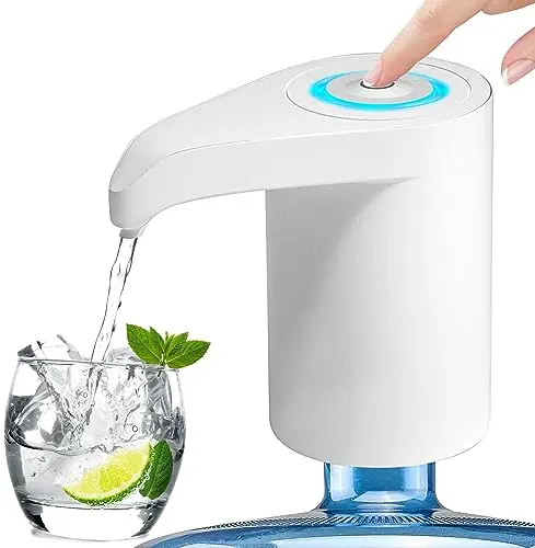 Msxcse white electric water bottle pump with USB charging for 5-gallon jugs