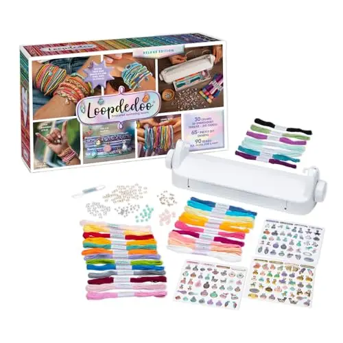 Loopdedoo Deluxe DIY friendship bracelet maker kit with threads and beads