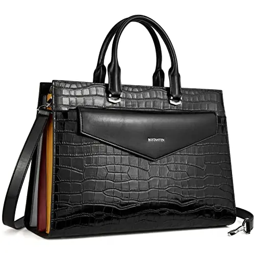 Bostanten crocodile pattern leather tote bag for women