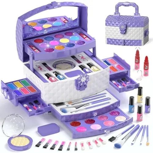 PERRYHOME Frozen-themed Kids Makeup Set with trapezoidal box