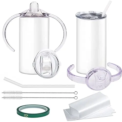 Rommeka Sublimation Blanks Skinny Sippy Cup, stainless steel tumbler