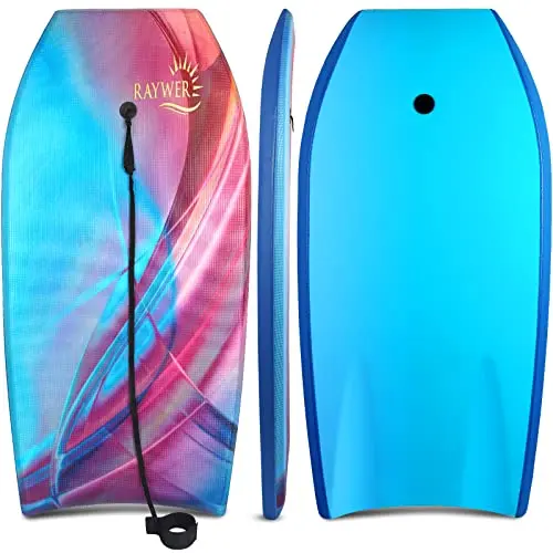 Blue RAYWER 33-inch lightweight bodyboard with EPS core