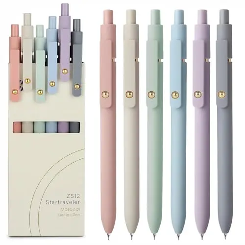 FIOVER set of six morandi black ink gel pens