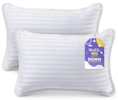 Utopia Bedding two-pack of larger white youth pillows, suitable for older children.