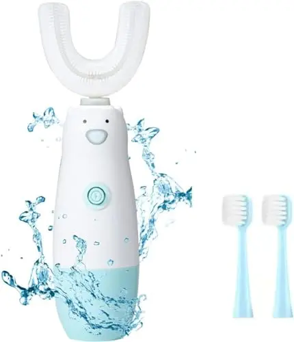 Meqtpomy blue U-shaped automatic toothbrush for toddlers
