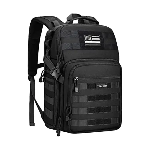 MOSISO tactical camera backpack with MOLLE webbing and laptop compartment