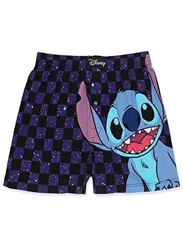 Disney Lilo & Stitch men's boxer shorts in navy with all-over Stitch print