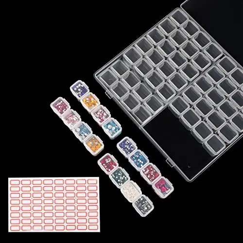 Ecurfu 56-slot clear plastic storage container box