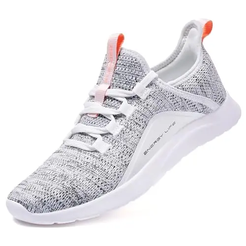 ALEADER Women's Energycloud Slip On Walking Shoes in white gray