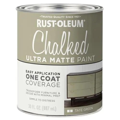 Rust-Oleum Tate Green chalk paint can with ultra matte finish