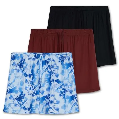 Real Essentials women's pajama shorts in a 3-pack for sleep and lounge