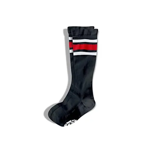 Old Bones Therapy Compression Socks in black with classic stripes