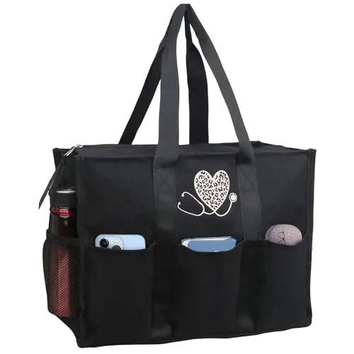 ABAMERICA nurse bag in waterproof canvas with multiple pockets standing upright