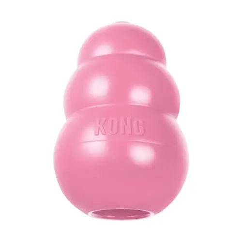 KONG pink rubber puppy chew toy for medium-sized dogs