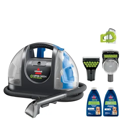 BISSELL Little Green Pet Deluxe portable cleaner in Gray and Blue.