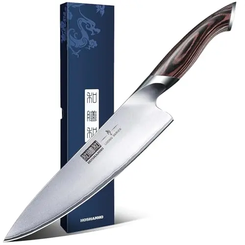 HOSHANHO 8-inch chef knife with Japanese high-carbon steel and matte finish blade