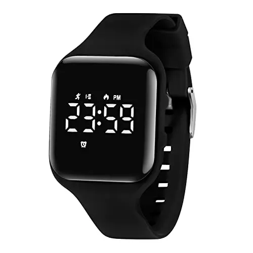 A ALPS kids fitness tracker watch with digital display and silicone band