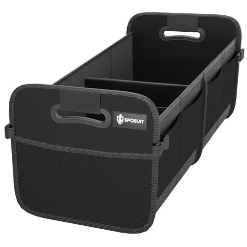 Black Sposuit collapsible car storage organizer with 11 pockets