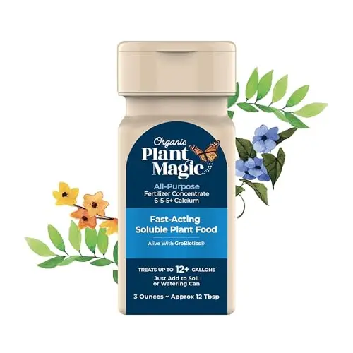 Organic Plant Magic 3-ounce shaker bottle of soluble plant food powder