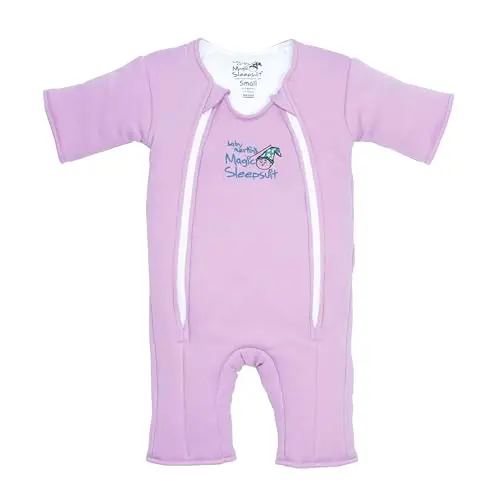 Baby Merlin's Magic Sleepsuit in lavender, a padded wearable blanket