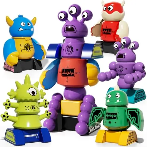 TEMI Magnet Robot Monster Stacking and Transform Toy set with storage box