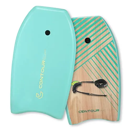 Green CONTOUR SURF 33-inch bodyboard with bird graphic