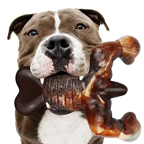 MOXIKIA brown lobster shaped nylon dog chew toy