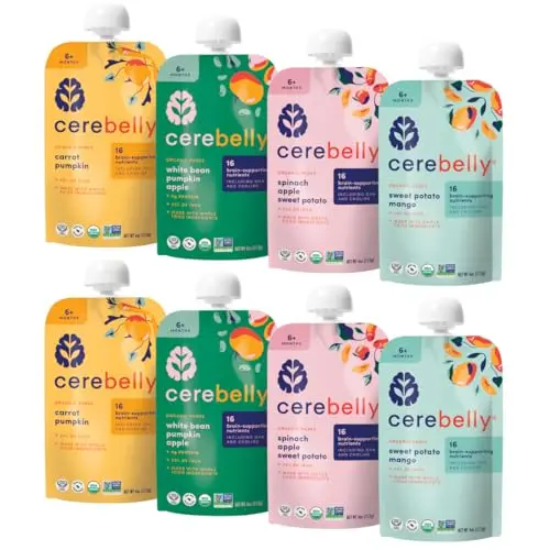 Cerebelly organic veggie puree baby food pouches variety pack
