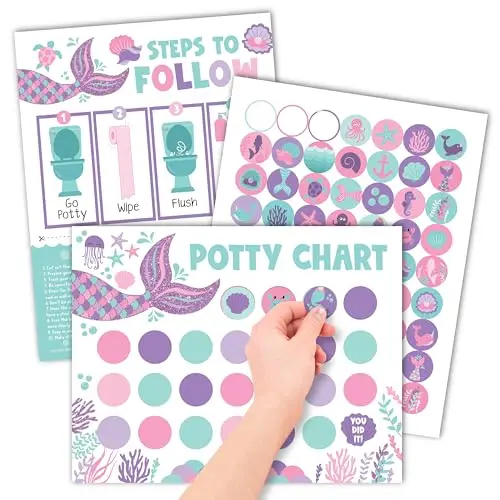 Hadley Designs Mermaid Potty Training Chart with ocean-themed stickers