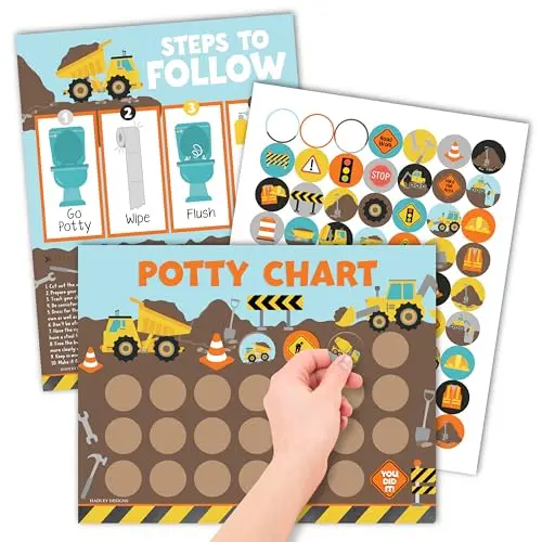 Hadley Designs Construction Potty Training Chart with truck stickers