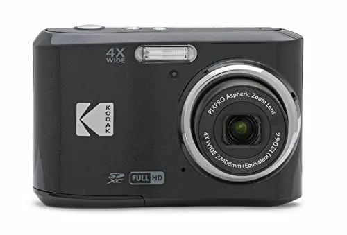 Black KODAK PIXPRO FZ45 digital camera with zoom lens extended